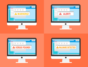 Virus alert, malware alert
